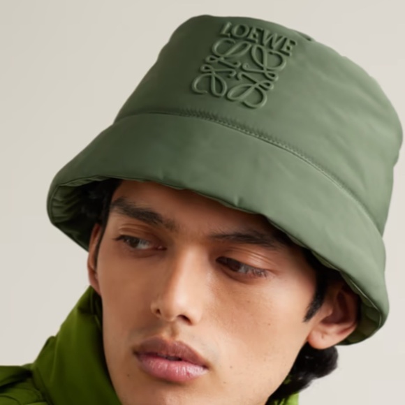 LOEWE NWT NEW green puffer nylon bucket hat 58 cm - current season - $690 main image 4